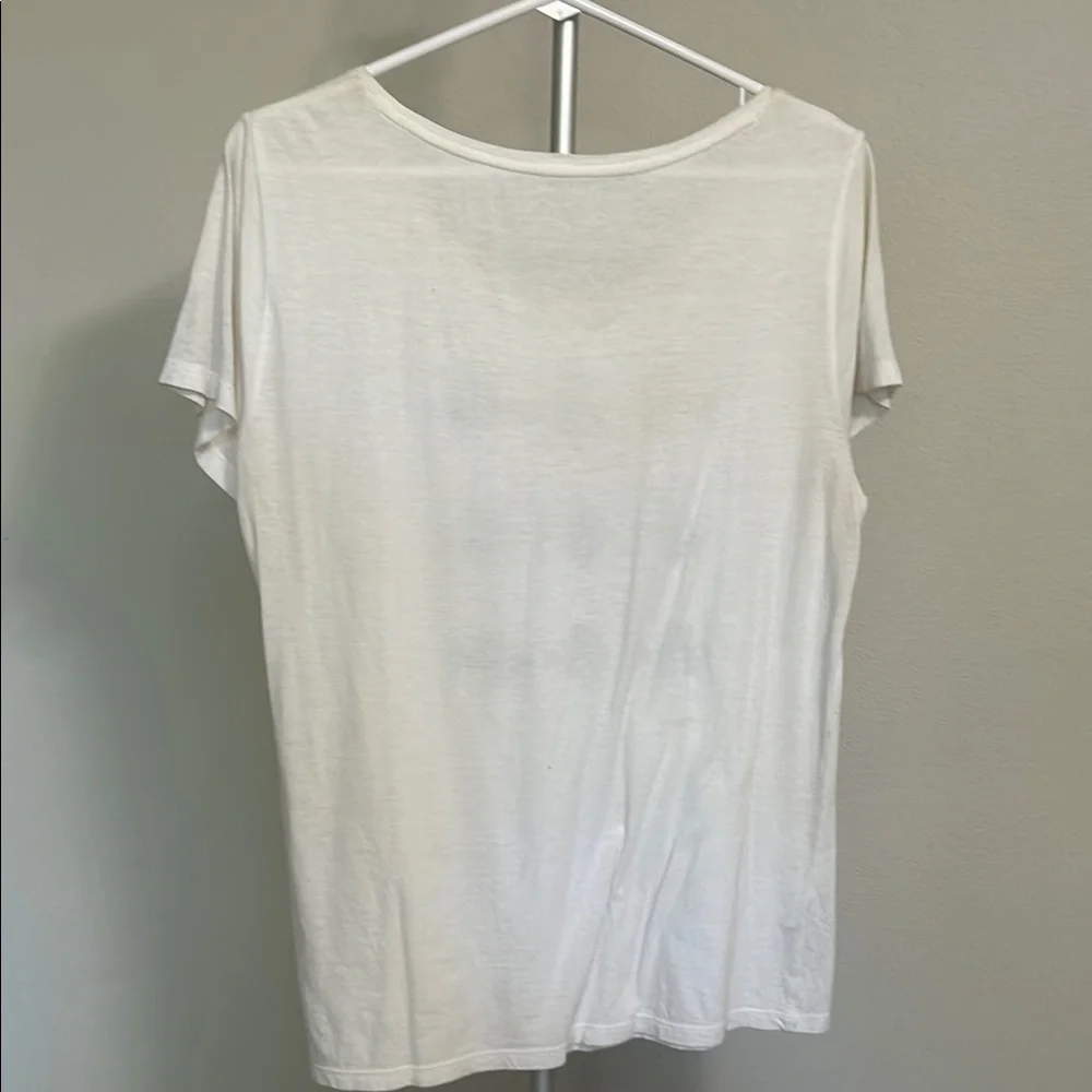 LOFT Pink and White Fish Print Top